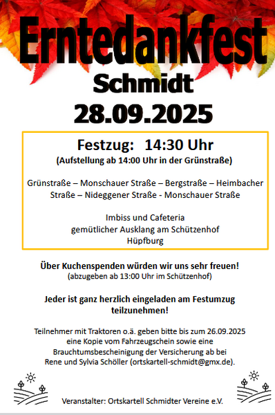 Plakat Erntedank Fest 2025